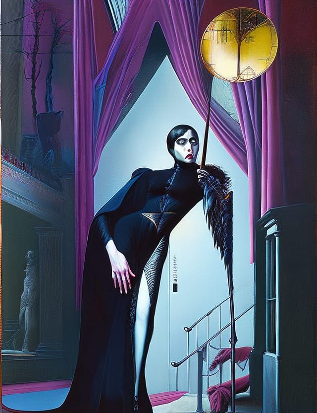 Sinister Biomechanical Moon on Silver Platter