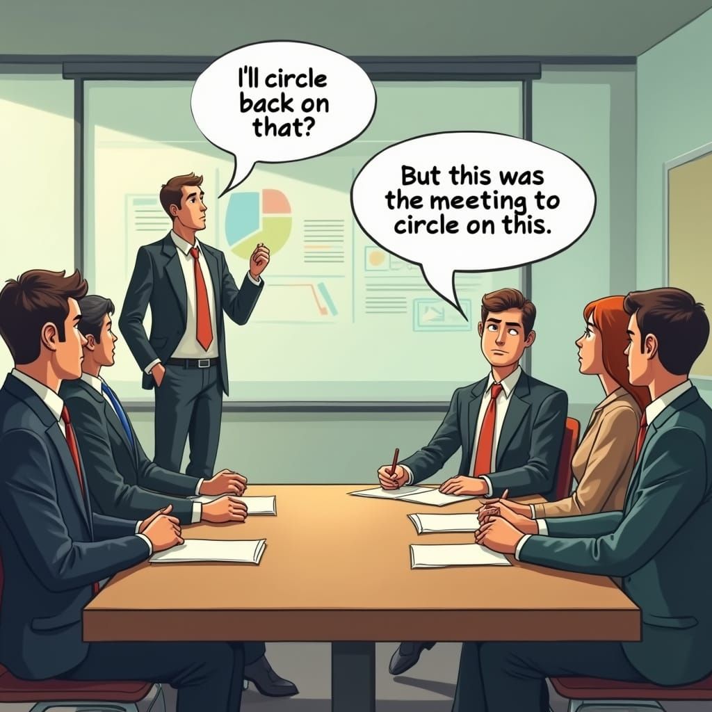 Corporate Meeting Jargon in Futuristic Style