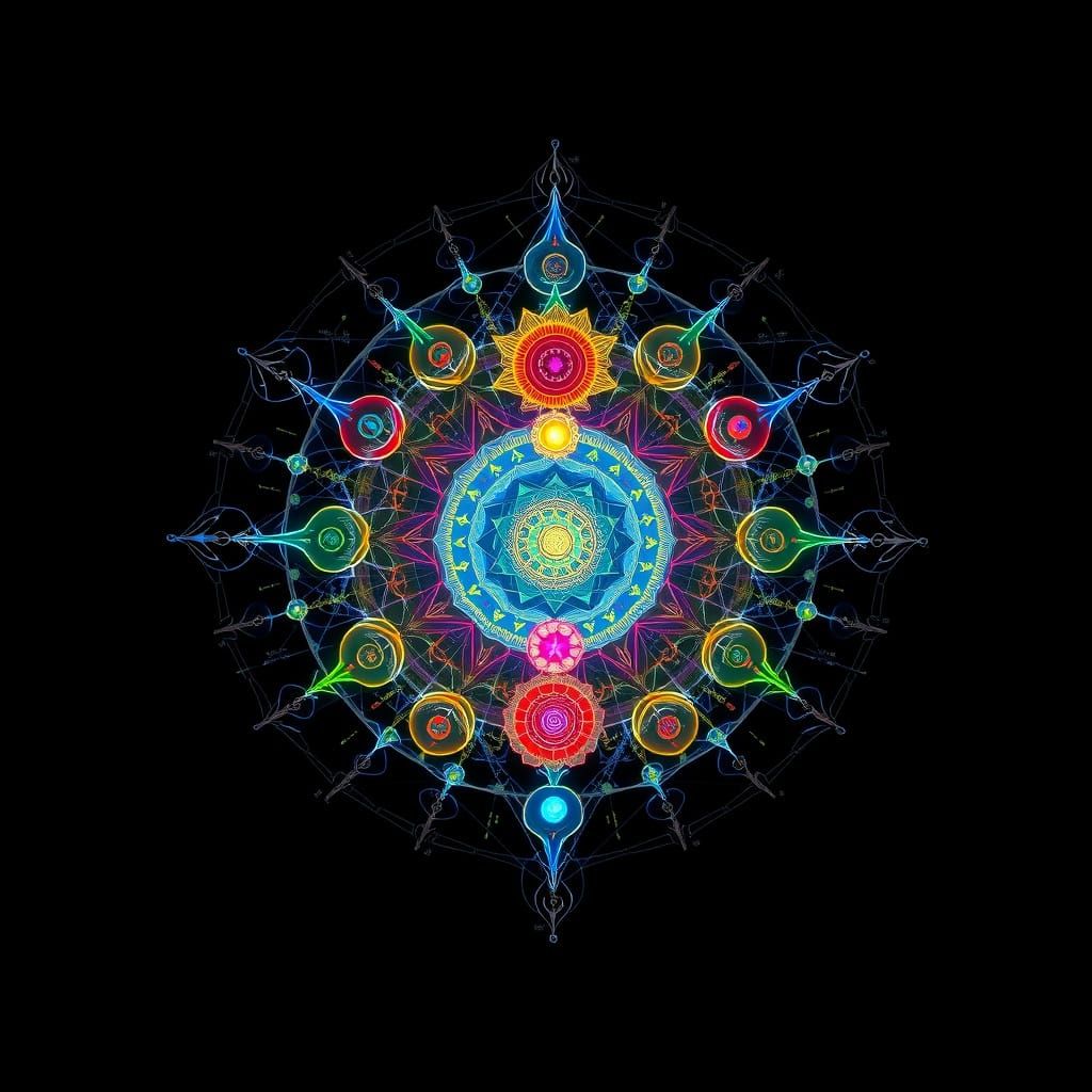 Hyperrealistic Map of the Human Chakras in Cinematic Style