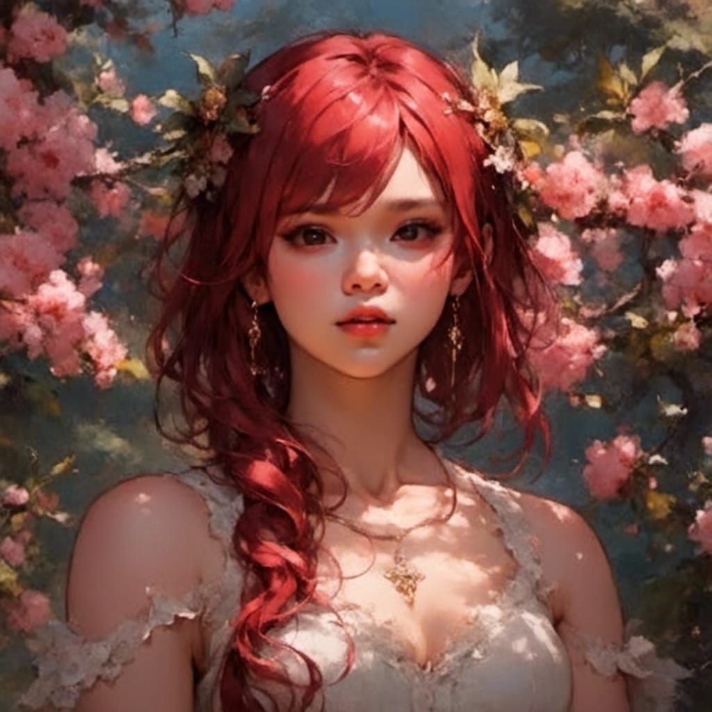 Anime Girl with Realistic Face, Digital Art