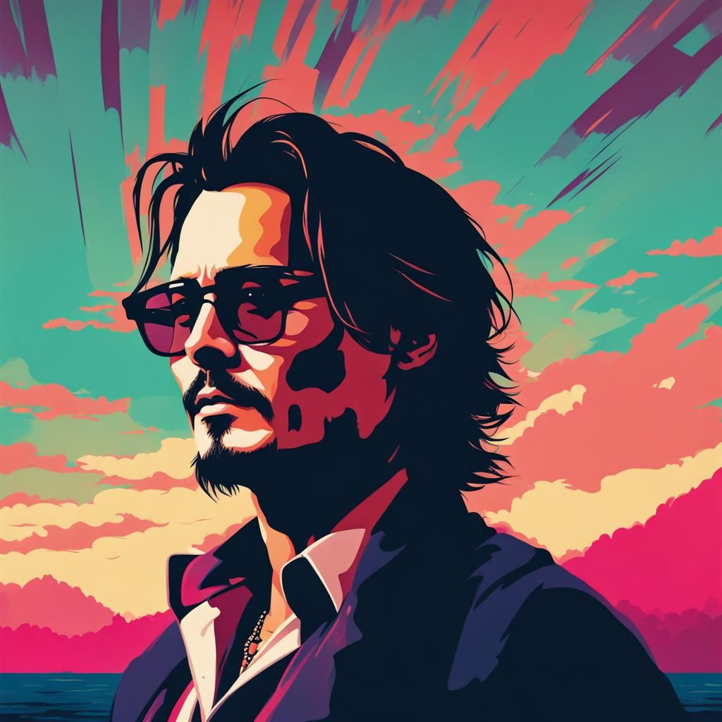 Vivid Portrait Inspired by Digital Landscape Art