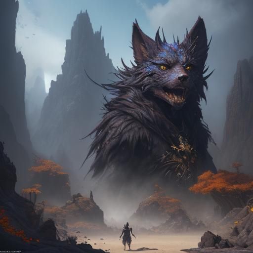 Detailed Fursuit Character in Fantasy Concept Art