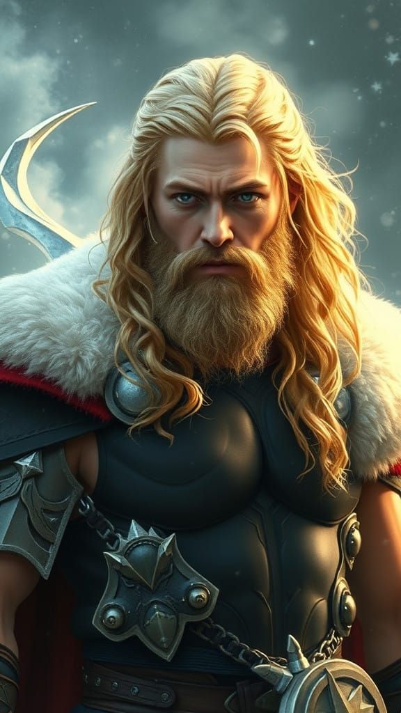 Norse God Thor in Ethereal Fantasy