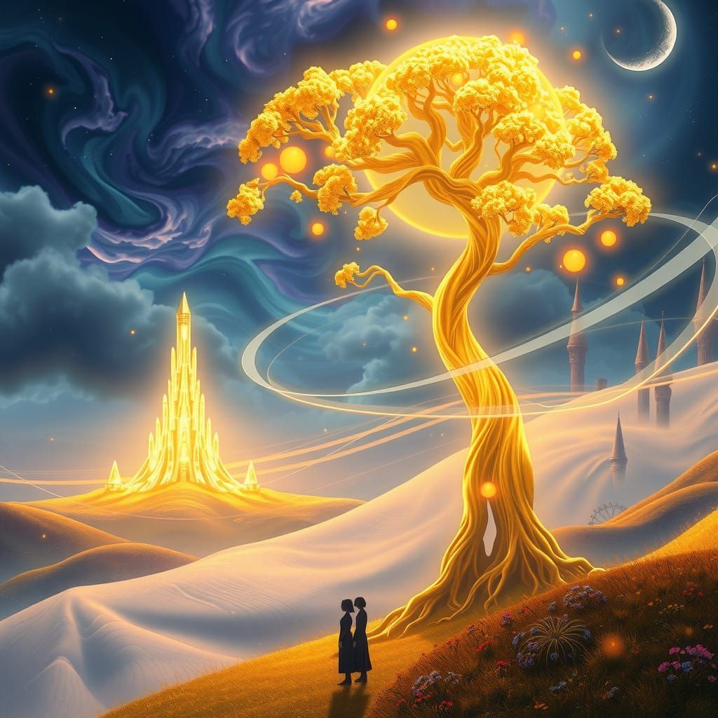 Surreal Landscape of Harmonious Balance Between Nature and T...