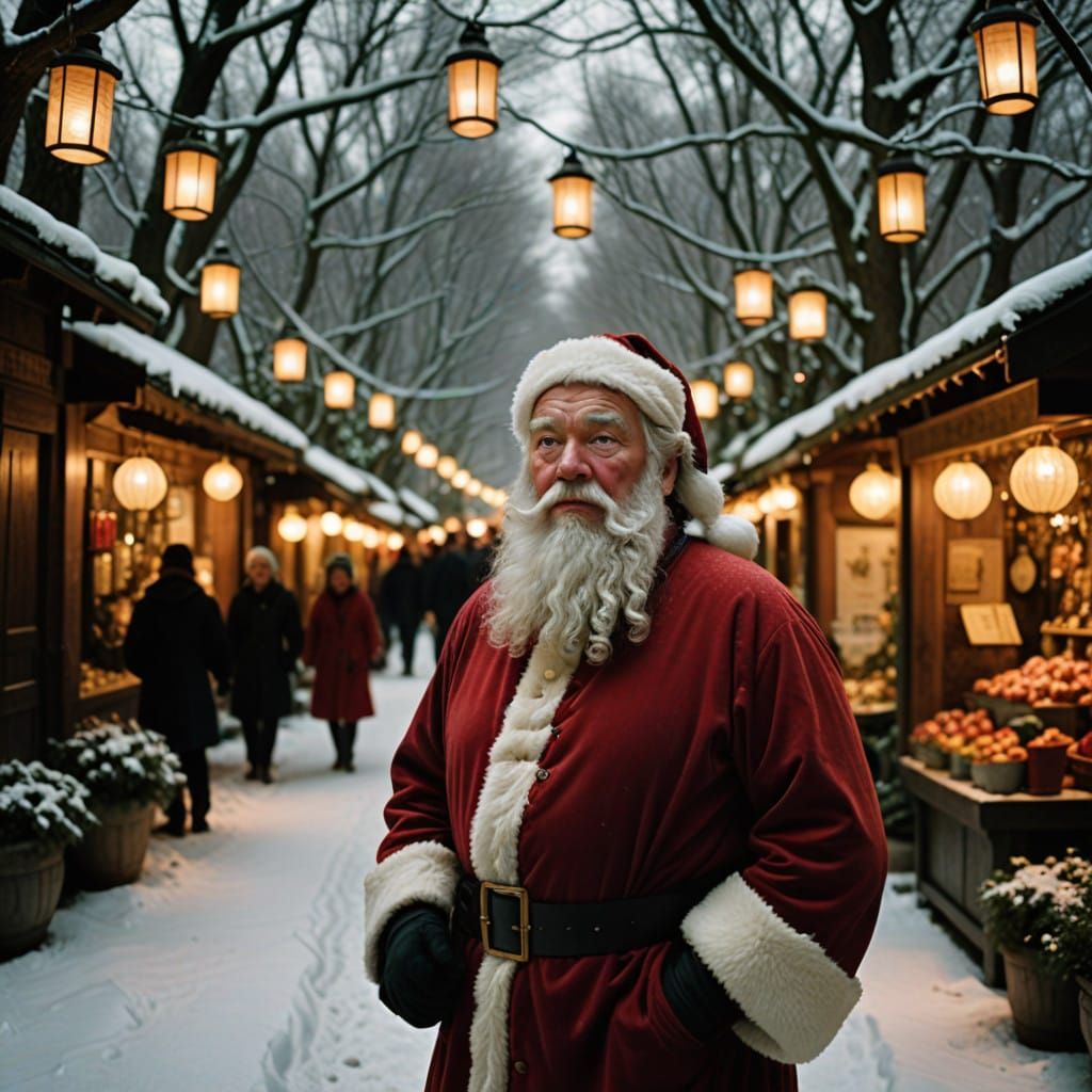 Dignified Santa Claus in Winter Wonderland