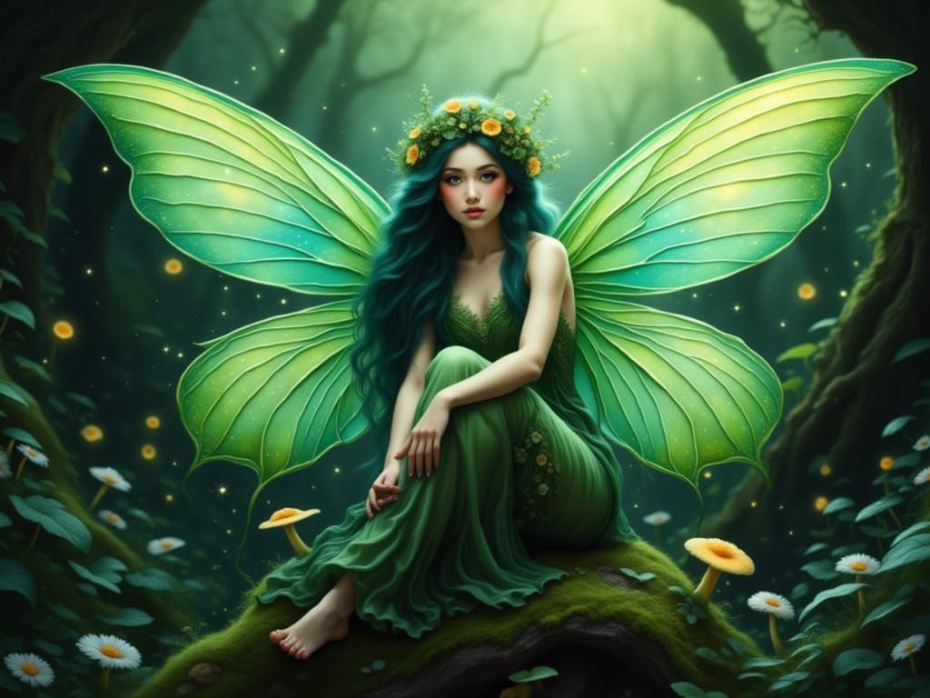 Whimsical Fairy in Enchanted Forest