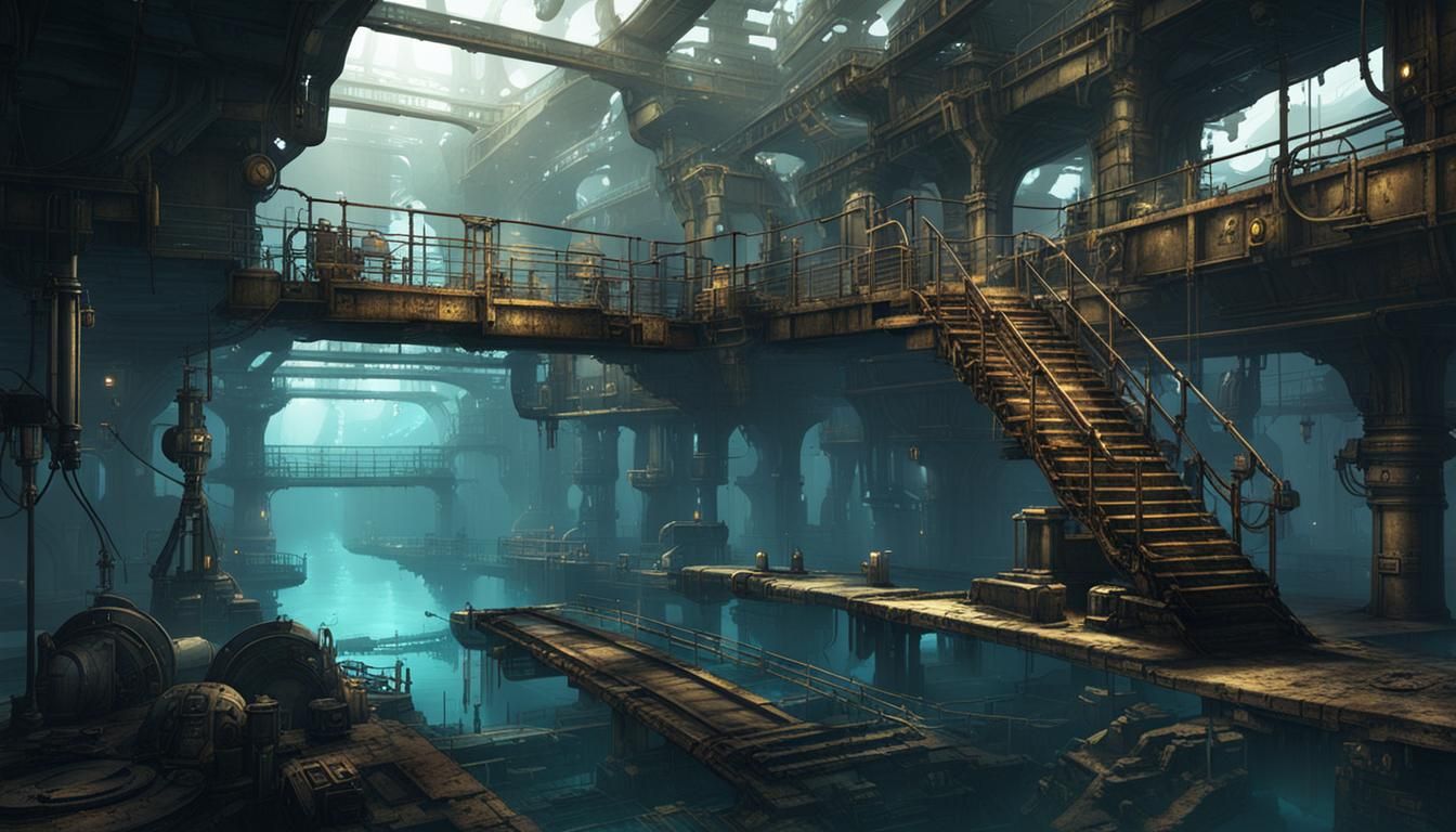 Sci-Fi Underground Industrial Area in Hi-Res