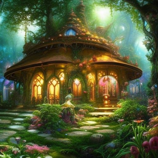 Ornate Gothic Fairy Manor in Hyperdetailed Style