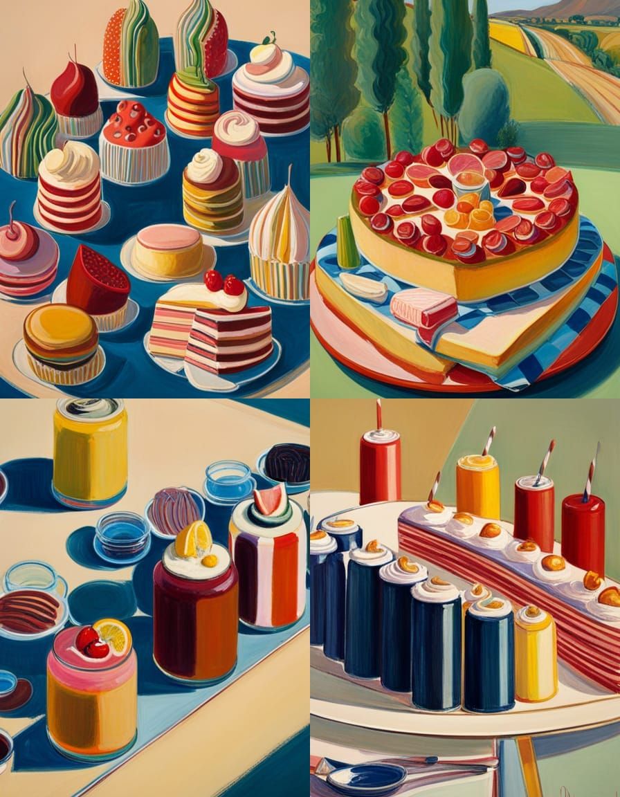 Vibrant Still Life in Thiebaud Style
