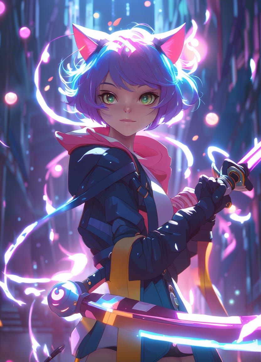 Anime Scythe Warrior in Techwear