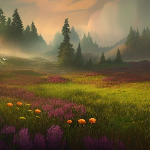 field in the forest