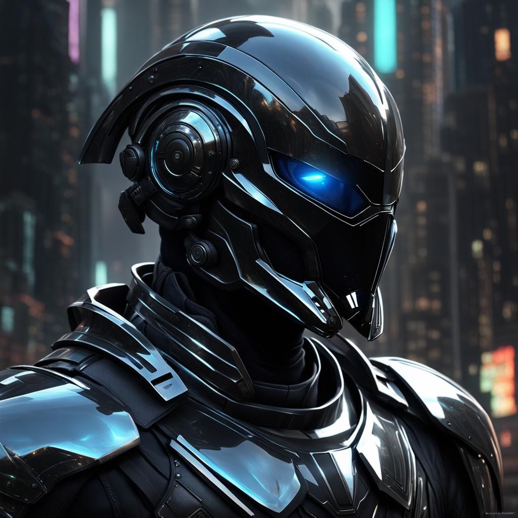 Futuristic Iridescent Armor in a Sleek Style