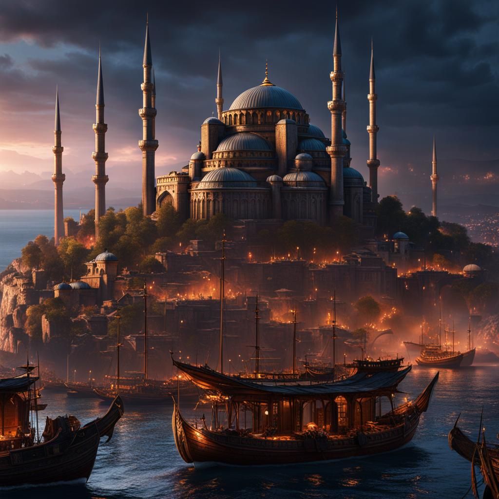 Futuristic Istanbul: A Detailed Matte Painting