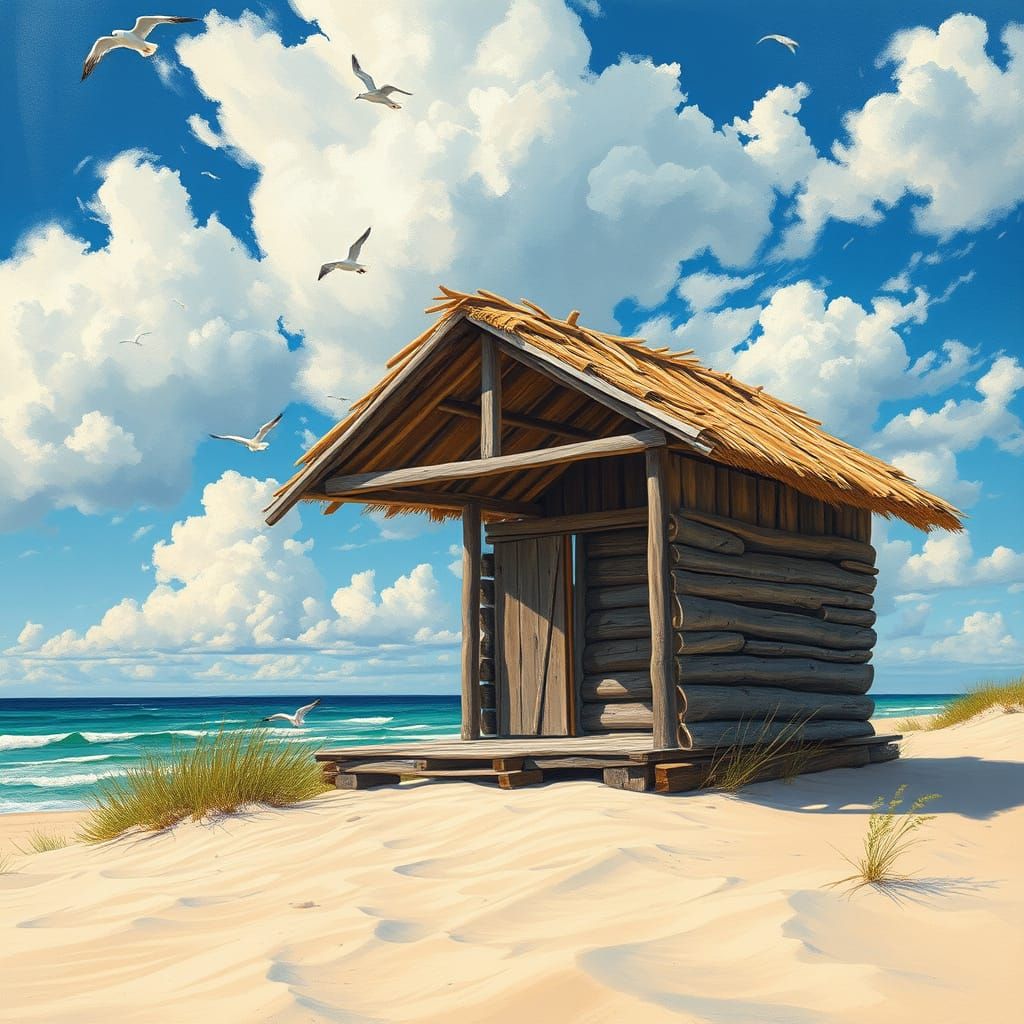 Rustic Beach Cabane in Warm, Earthy Tones