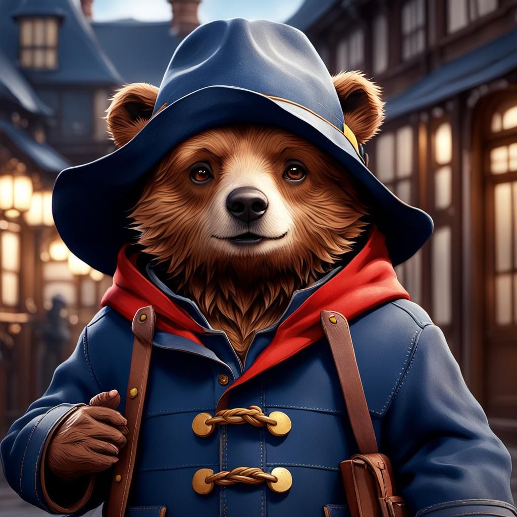 Paddington Bear as Detailed 3D Anime Art