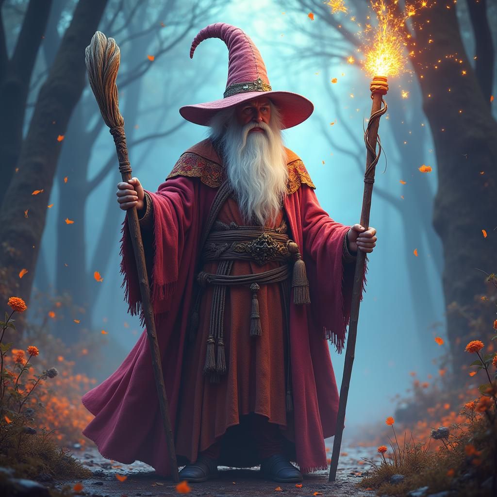 Gandalf in Dreamlike Realm as Fantasy Matte Painting