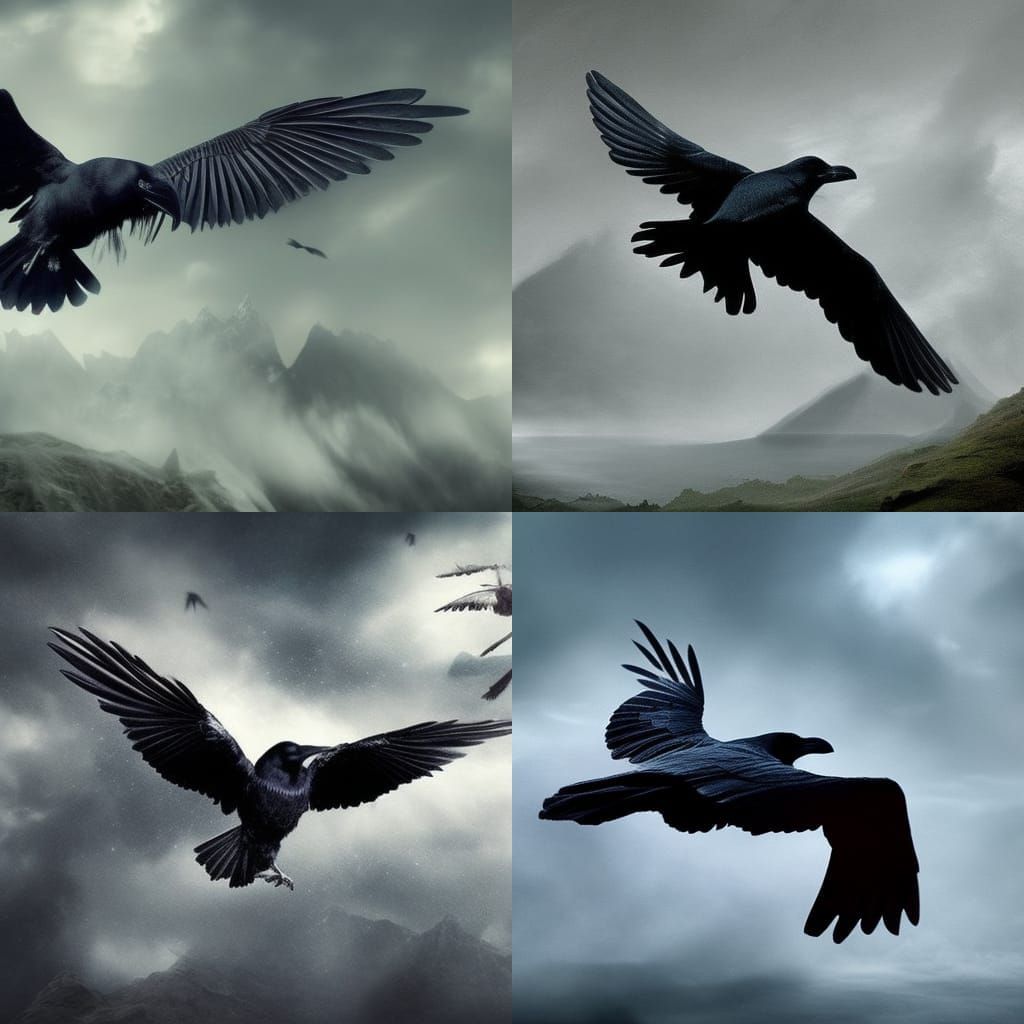 raven flying