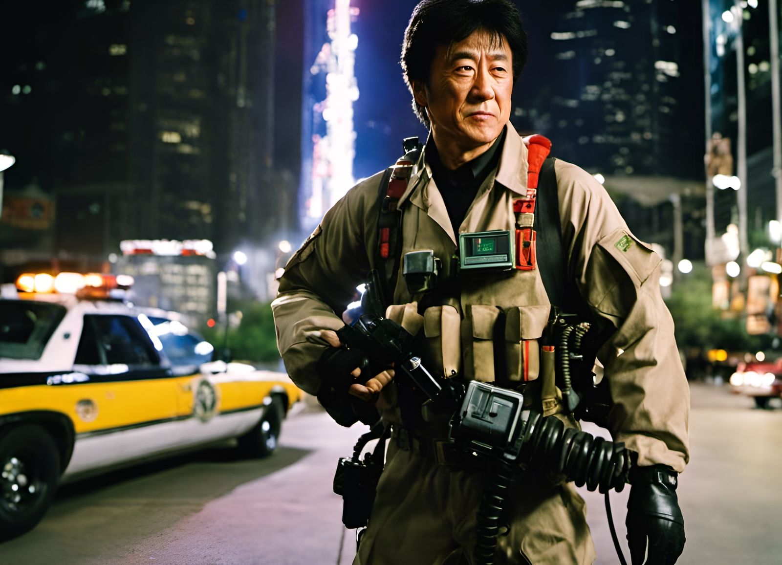 Ghostbuster in City at Night