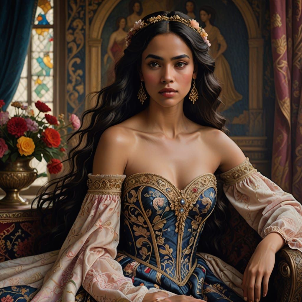 Elegant Portrait of a Puerto Rican Woman