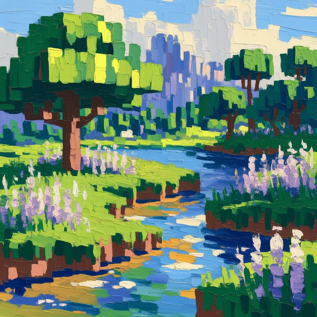 Vibrant Spring Landscapes in Post-Impressionist Style