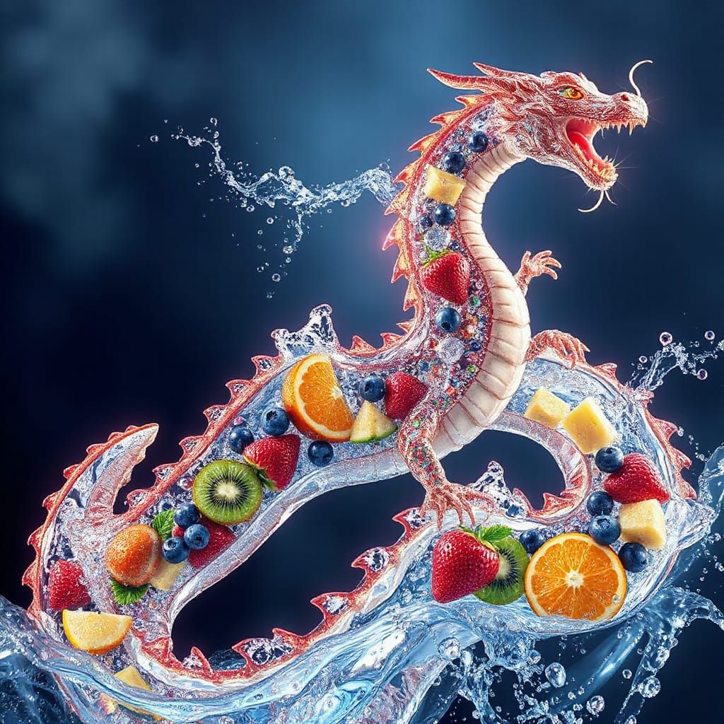 Serpentine Dragon of Soda Water and Fruit