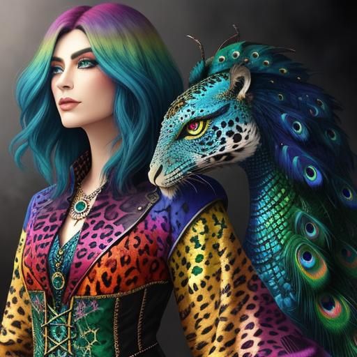 Ethereal Woman with Dragon Scales, Fantasy Art