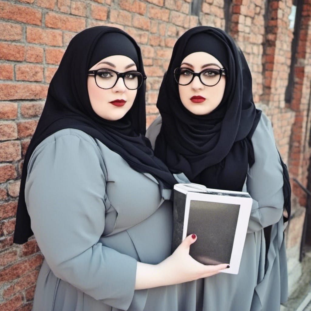 Gothic Plus-Size Woman in Niqab Portrait