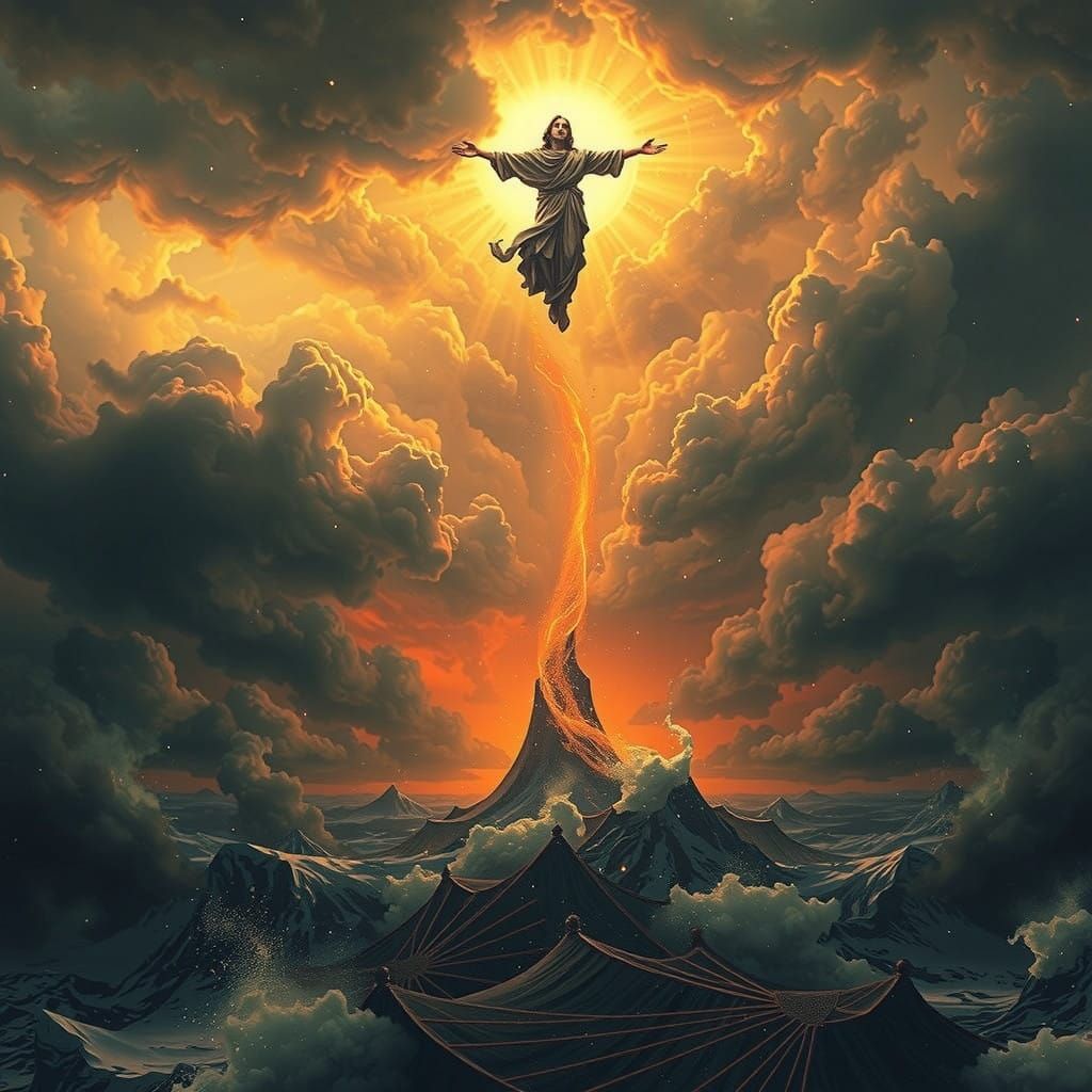 Divine Son of Man Emerges in Cosmic Apocalypse