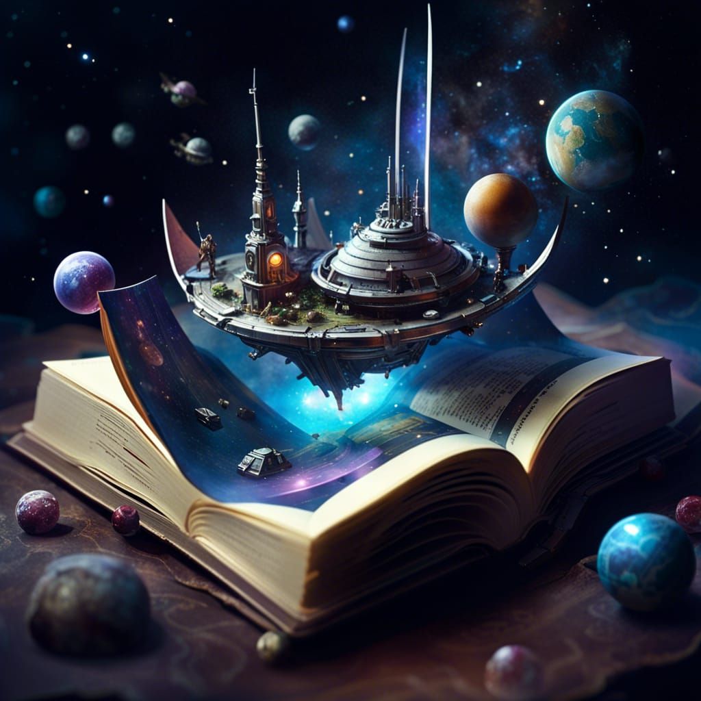 Sci-Fi Spaceships Emerge from Book into Galaxy