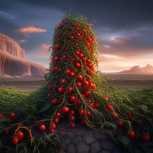 Giant Tomato Plant Concept Art in 8k