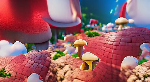 Fantasy Mushroom Kingdom Castle in 8K Resolution