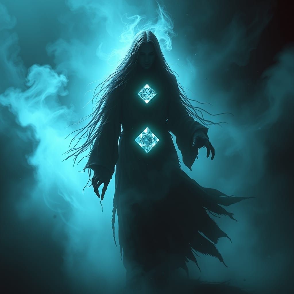 Eerie Luminescence: Spectral Figure Absorbing Diamond