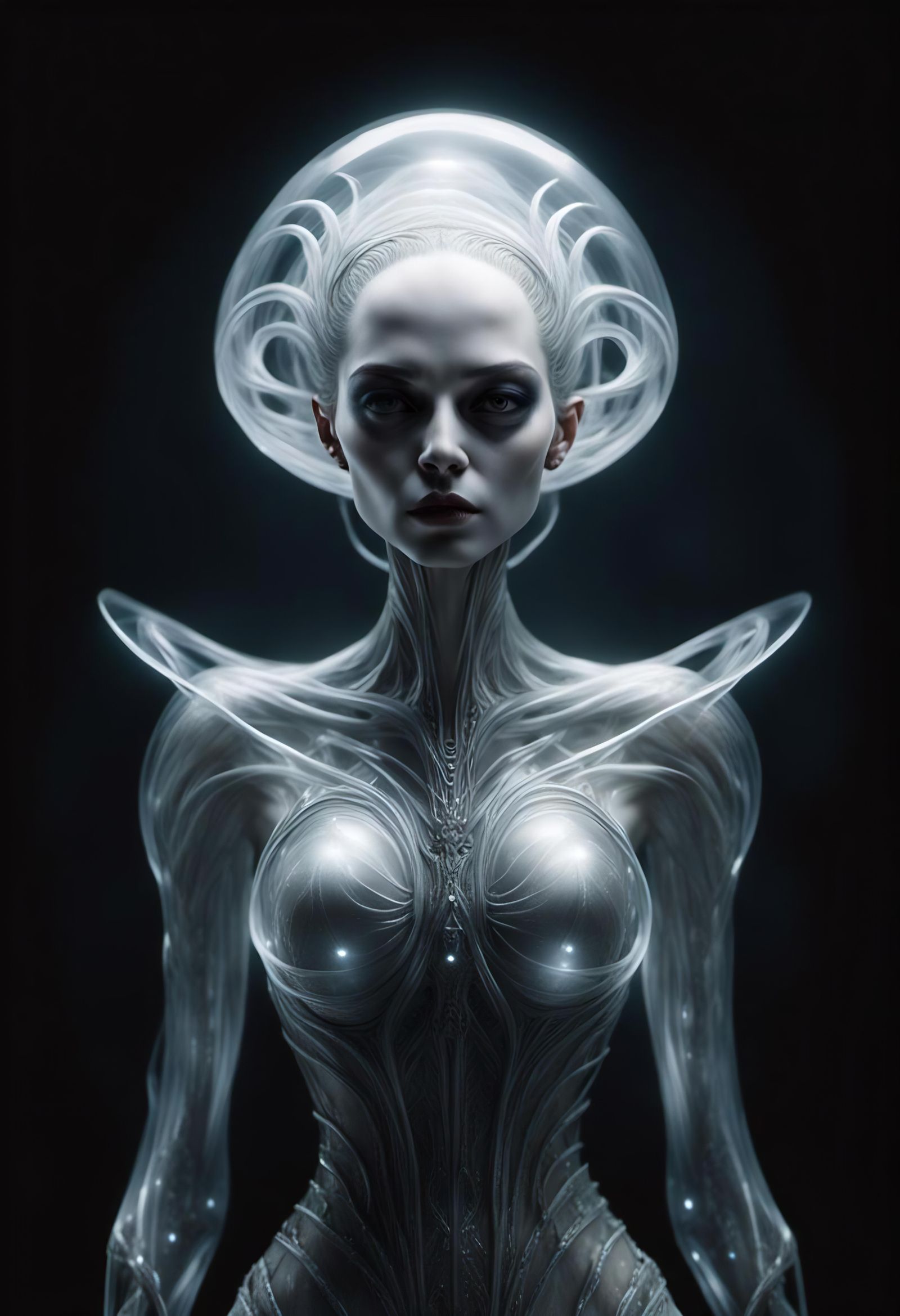 Ethereal Alien Queen in Spectral Photorealism