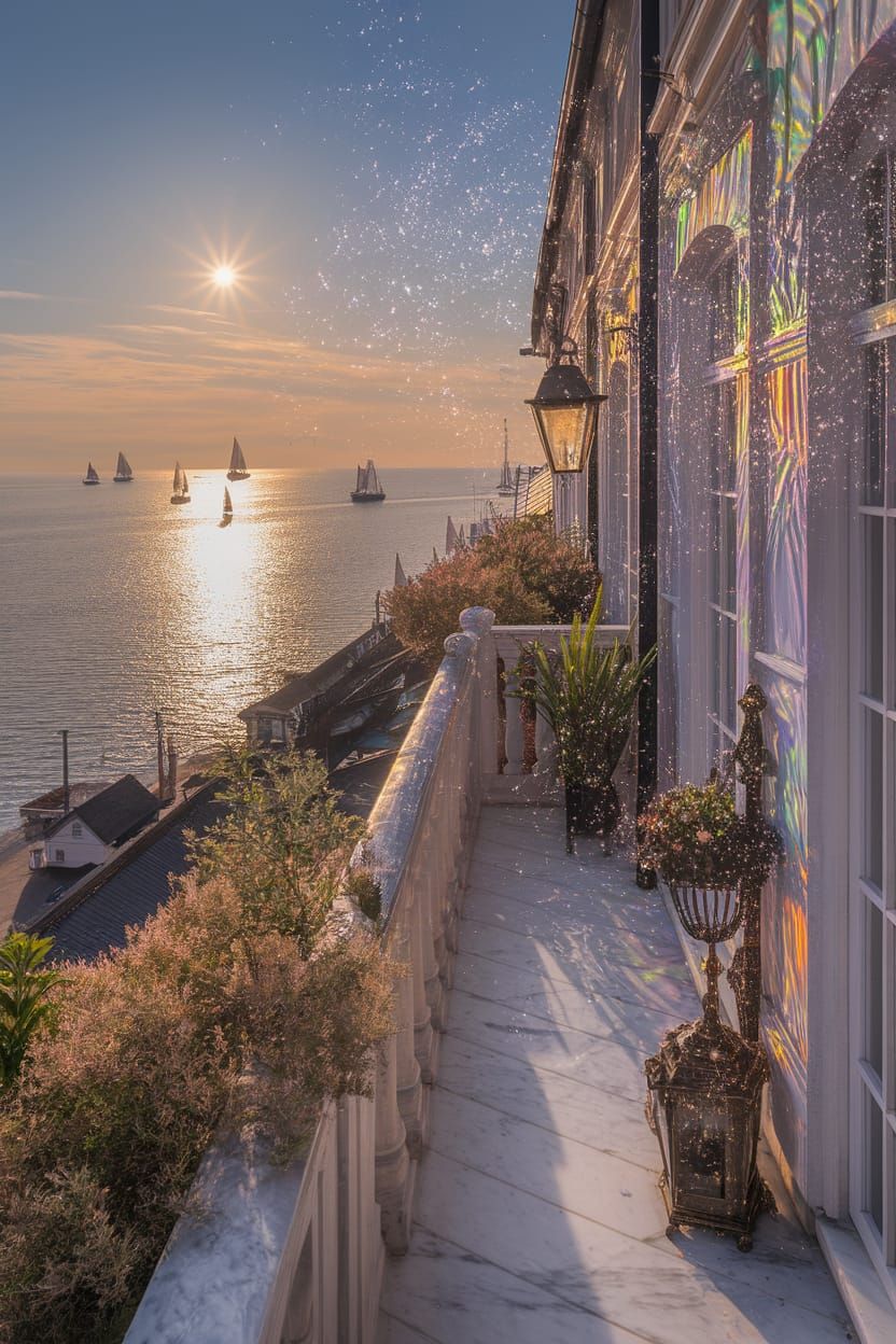 Seaside Town High Street at Golden Hour