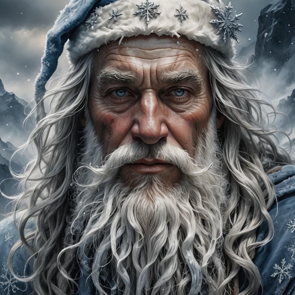 Epic Santa Portrait in High Fantasy Style