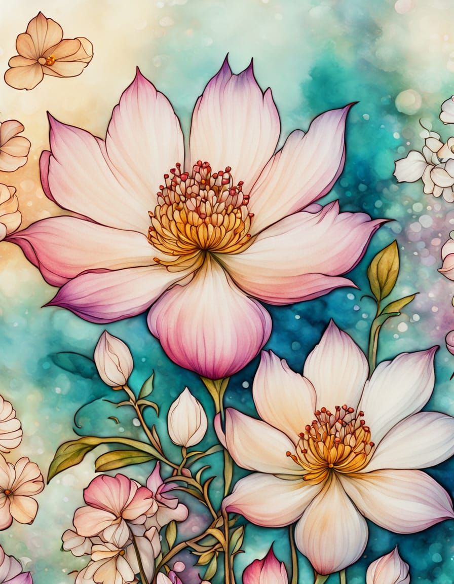 Seamless Floral Pattern in Eastern Art Style