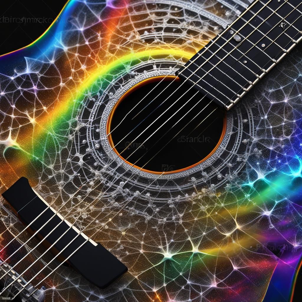 Detailed Guitar Design with Rainbow Scattering Effect