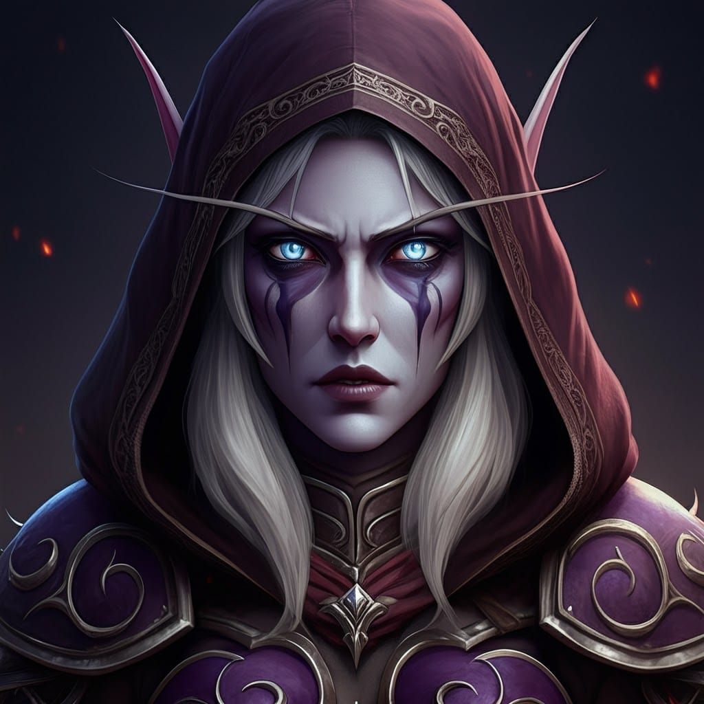 Sylvanas Windrunner in Hyper-Realistic 3D Anime Style