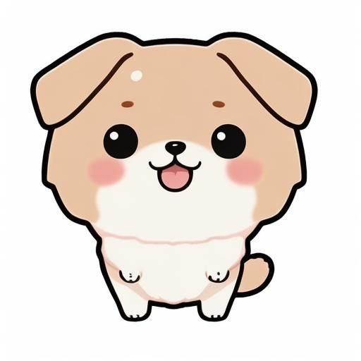 Cute Kawaii Dog Cartoon Character