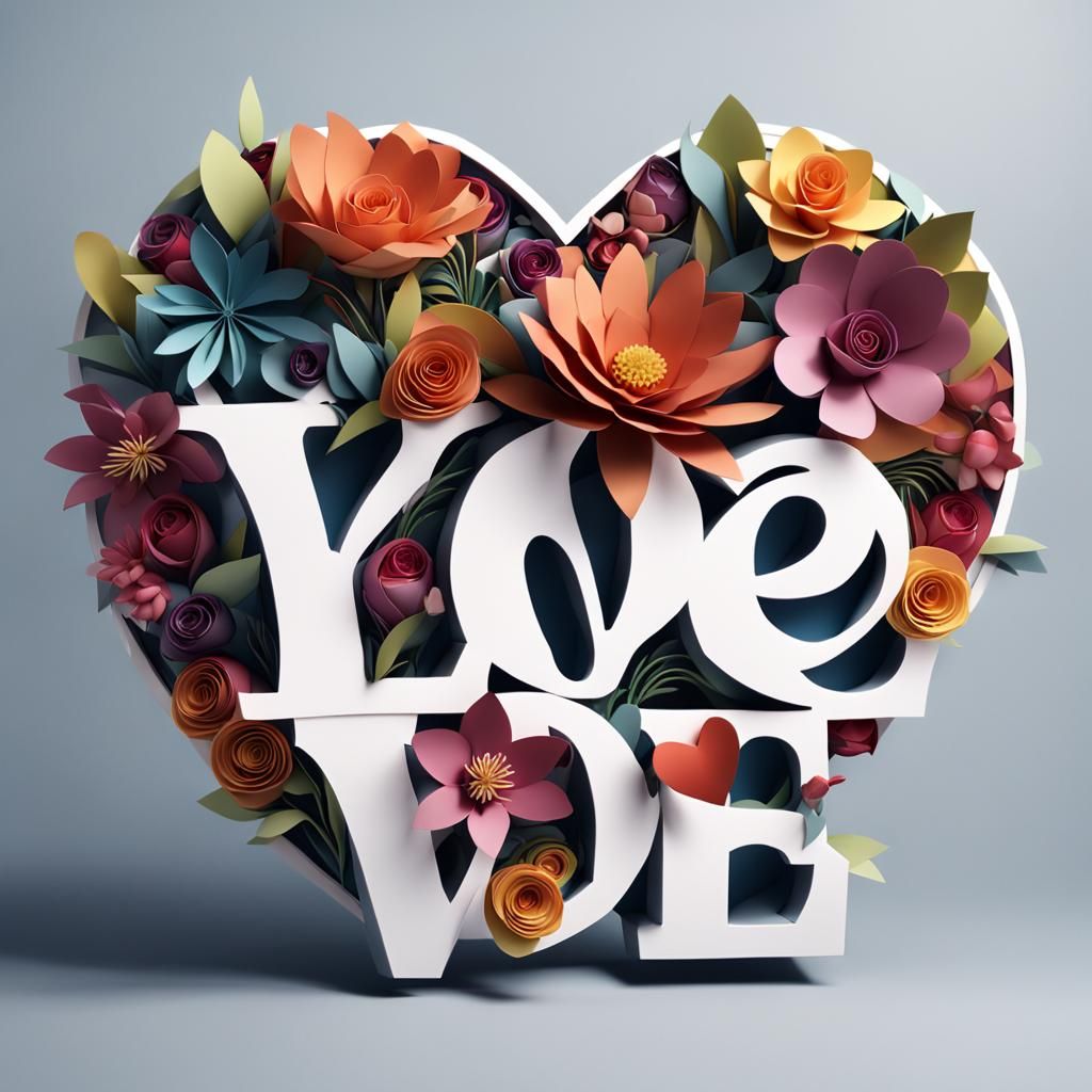 Three-Dimensional Paper Sculpture of Flowers