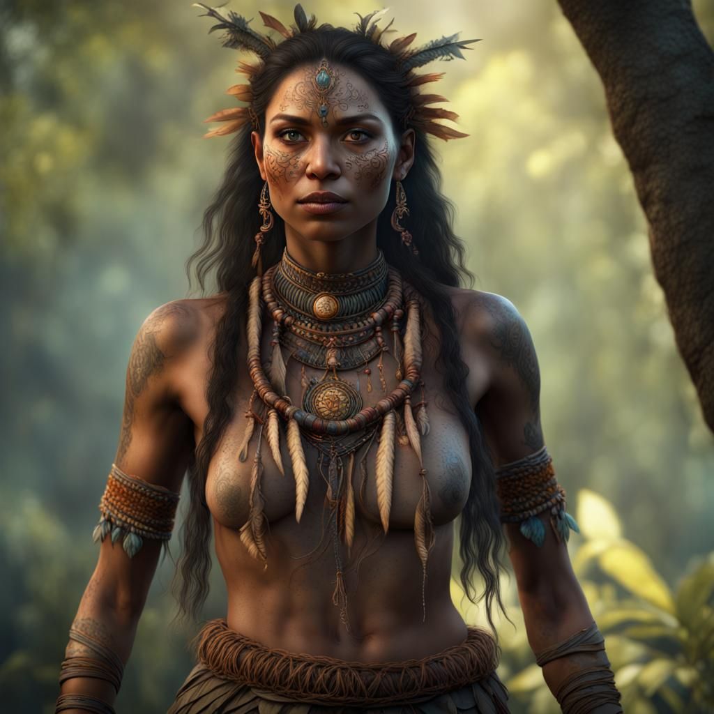 Amerindian Will-o'-the-Wisp: Hyperrealistic Matte Painting