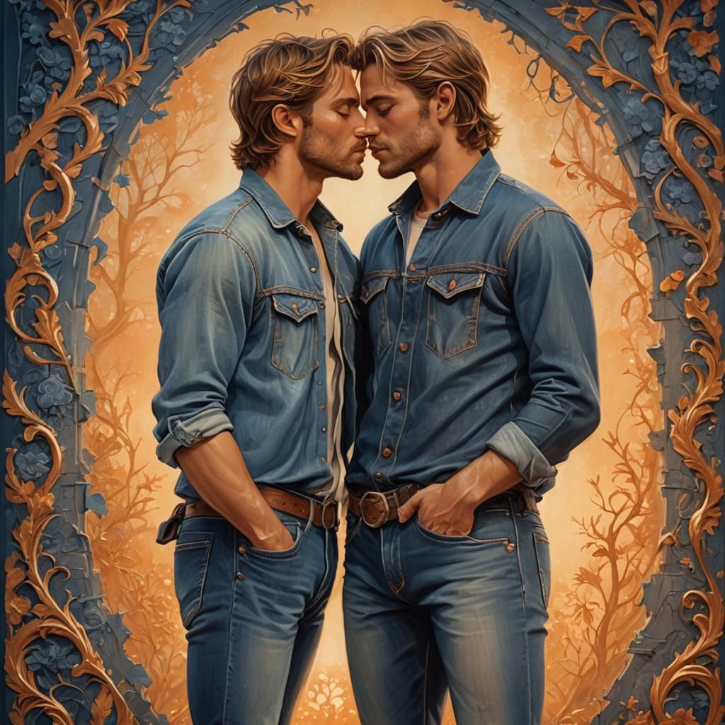 Romantic Kiss in Fantasy Art Style