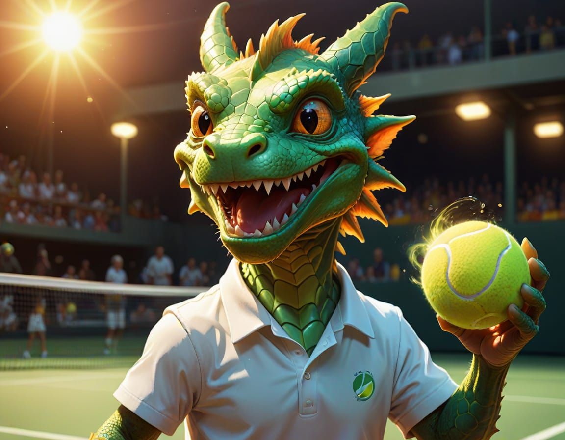 Little dragon plays Tennis