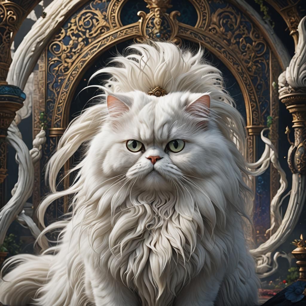 Long-Haired Persian Cat in Fantasy Concept Art