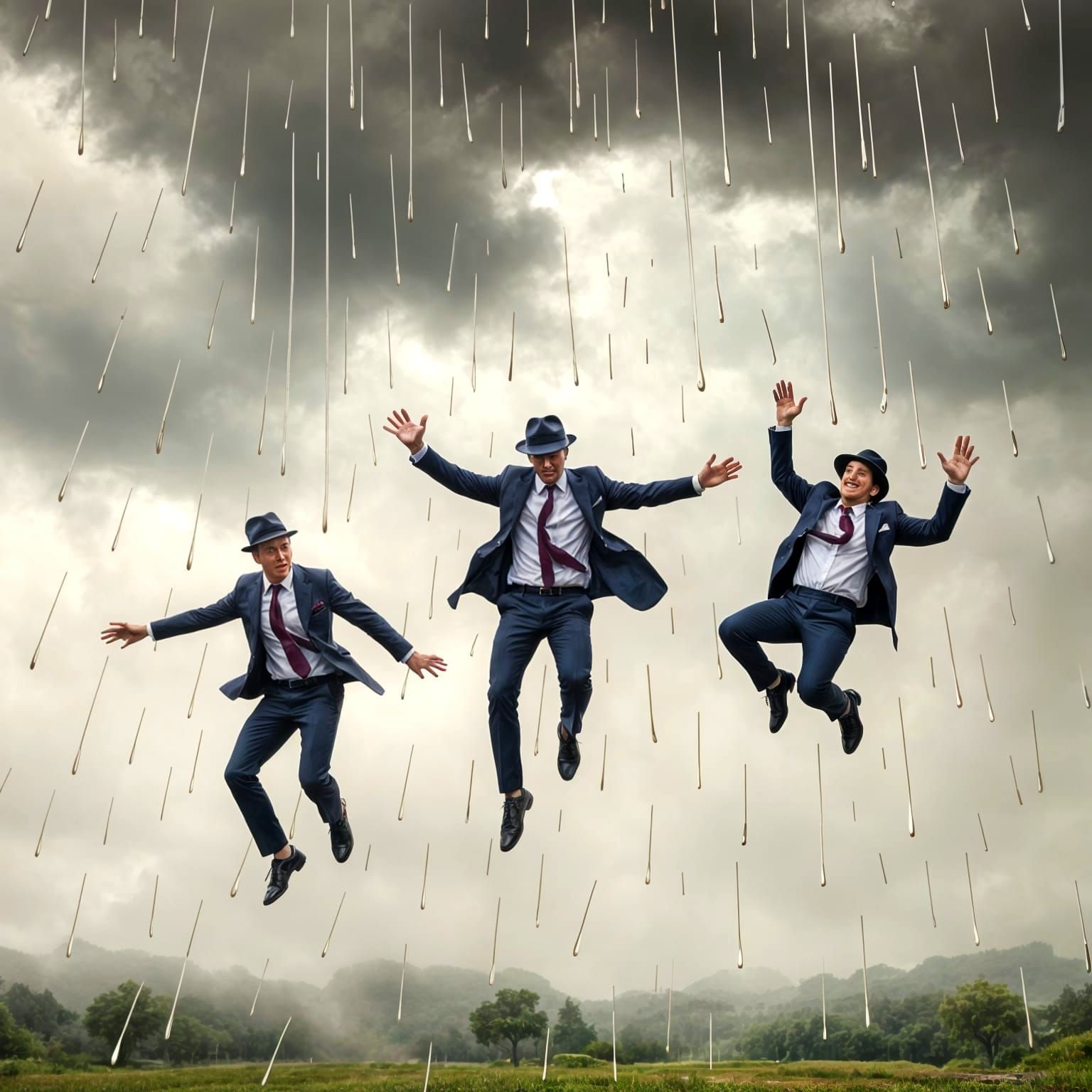 Its Raining Men: A Surreal AI Image