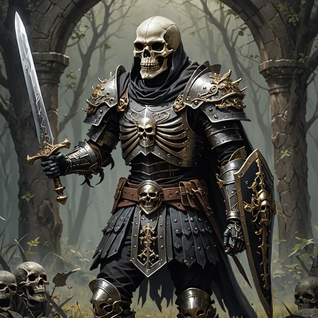 Skeletal Warrior with Sword and Shield