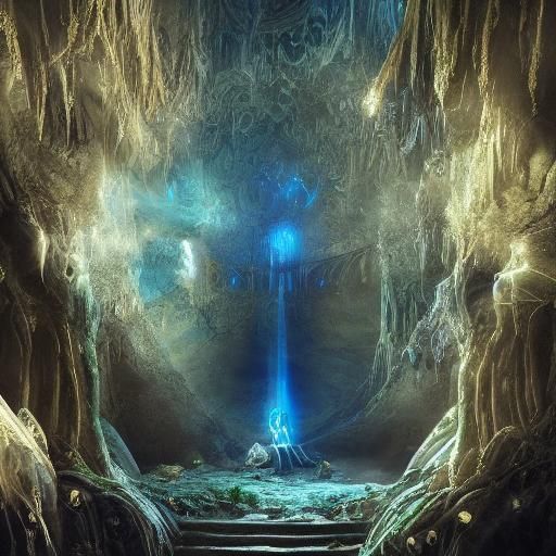 Luminous Fairies Descend into Glittering Cavern