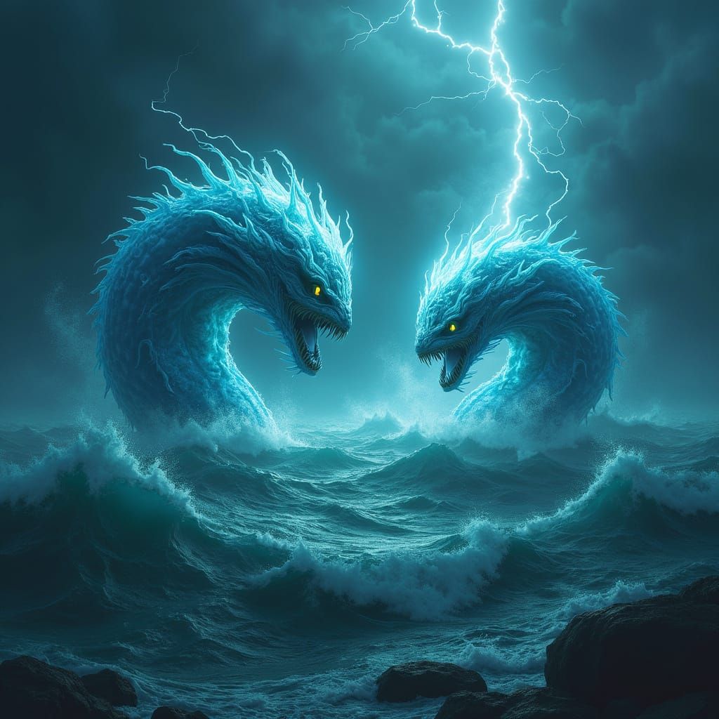 Electric Kraken Ghosts in Turbulent Oceanic Stormscape