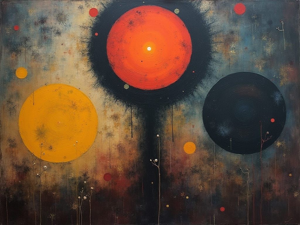 Surreal Metaphysical Painting of Celestial Beings