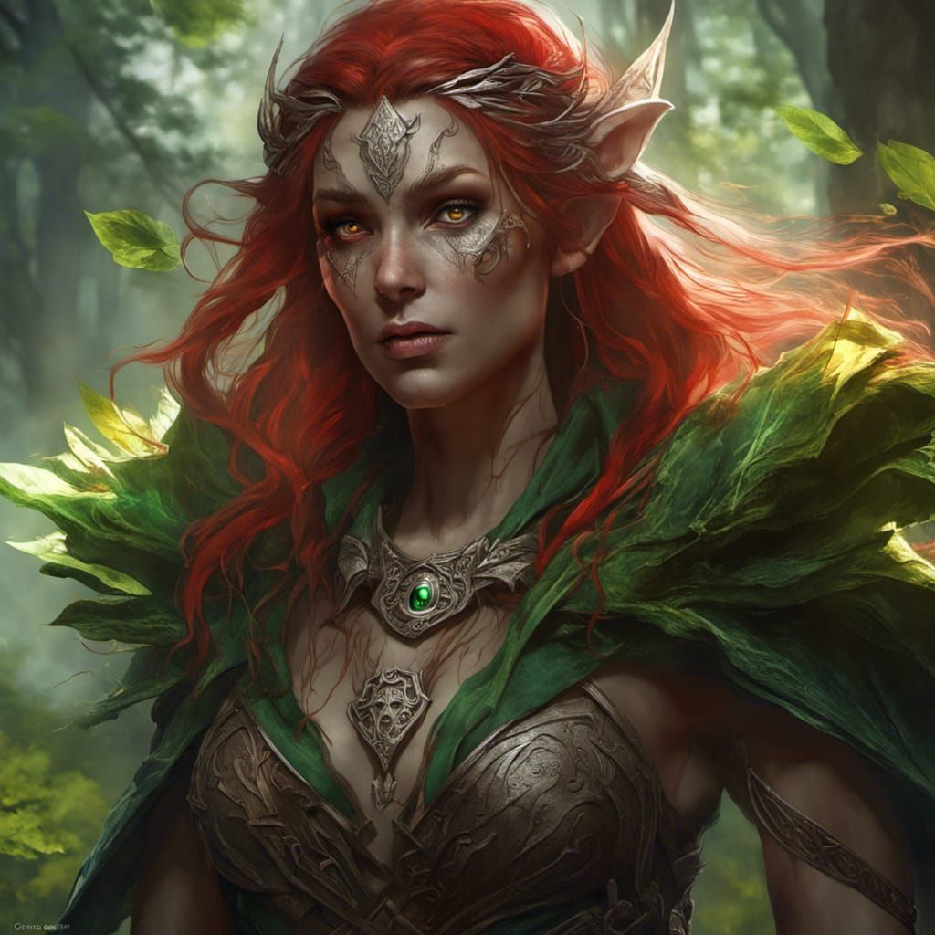 Detailed Elven Druid Concept Art in 8k Resolution